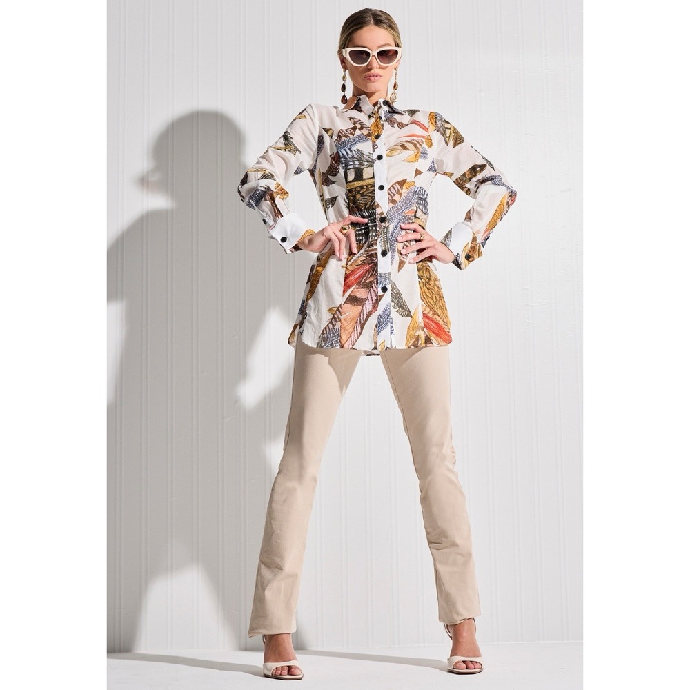 Ala Von Auersperg Annie Cotton Blouse In White Fantasia Sz Large Art To‎ Wear